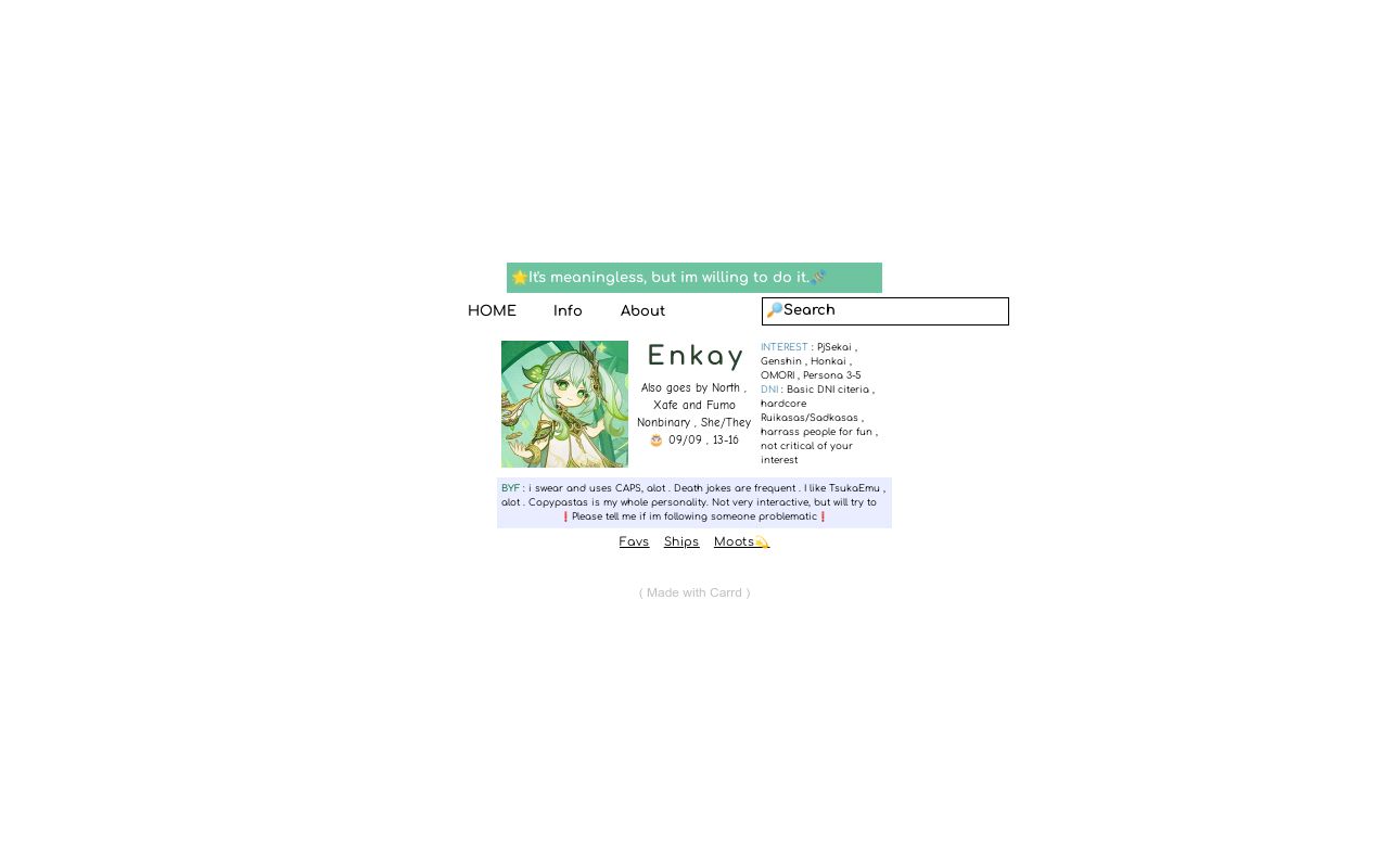 Carrd profile picture for @enkayx